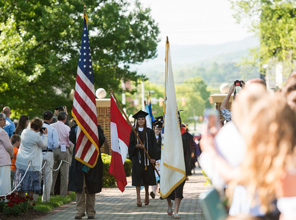 graduates walking to commencement