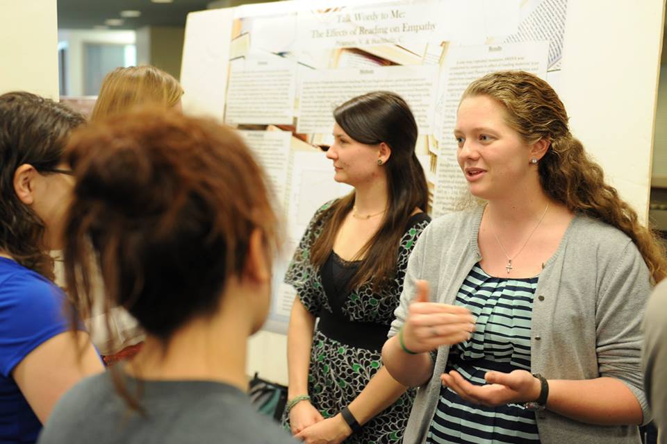 Students explaining their research