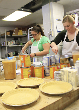 Students making pies
