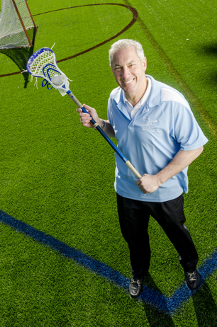  William Beroza holding a lacrosse stick