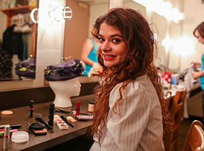 RC student, Jac preparing for a performance.