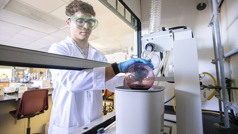 student in the lab