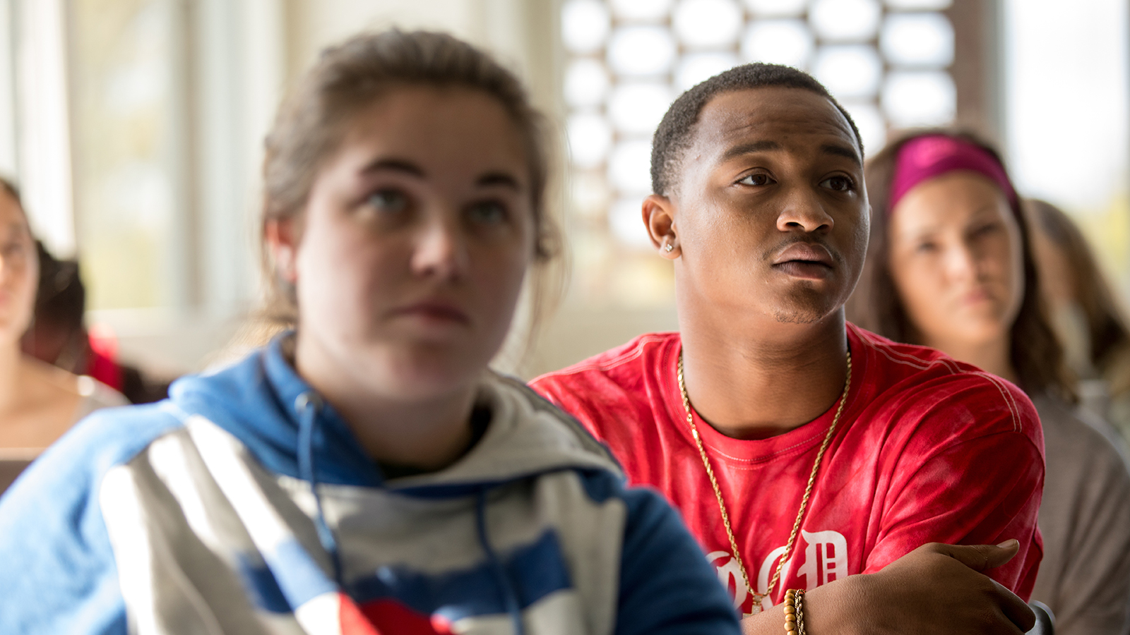 A group of students in class