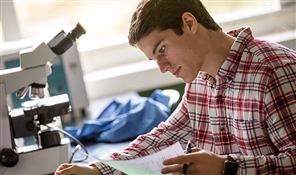 student in lab