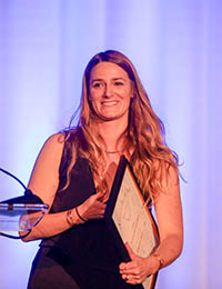 jill hoffmeister accepting an award