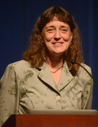 Dr. Jennifer Wiseman giving a speech