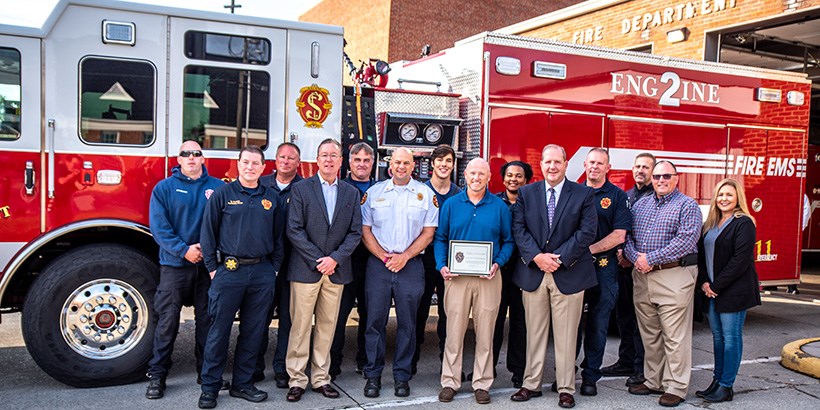 Commendation ceremony with Salem Fire