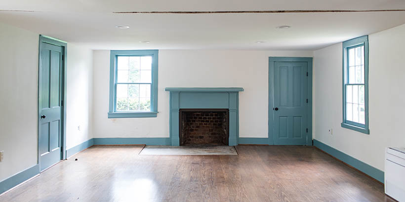 One of the rooms in the renovated slave quarters