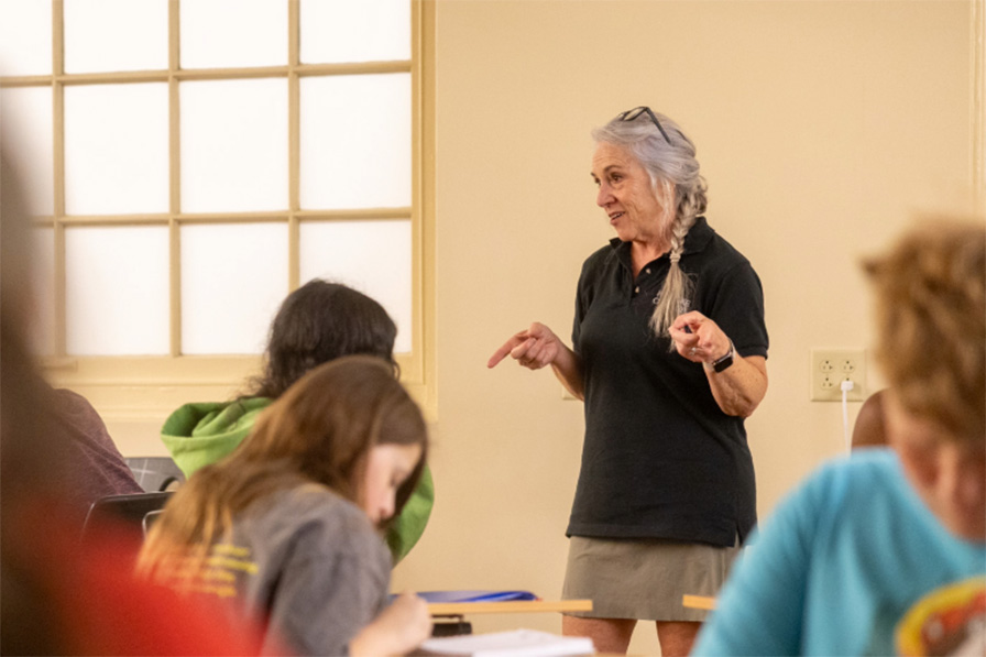 Professor teaching for summer program