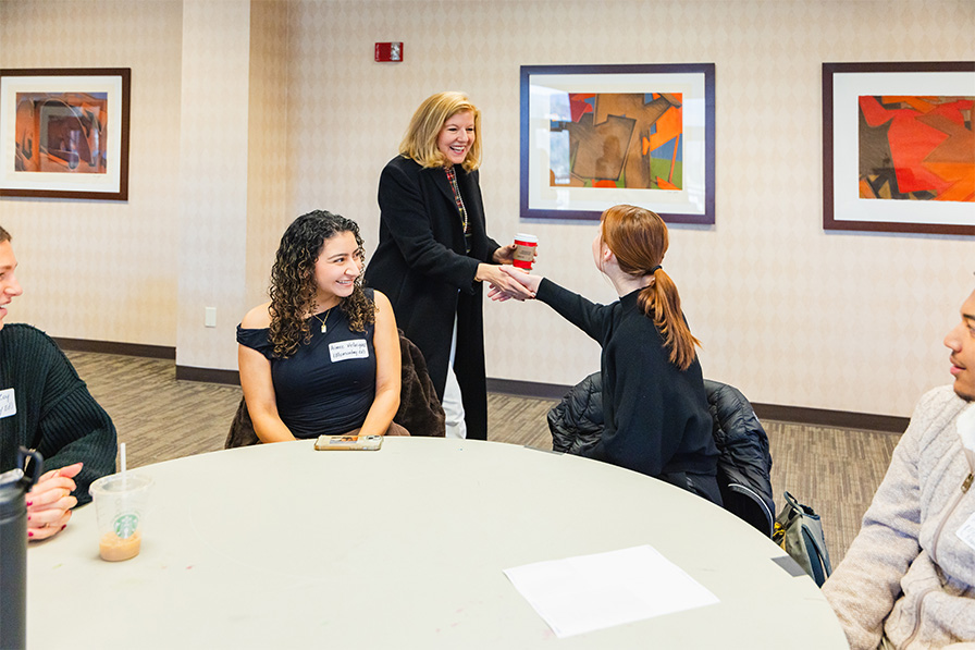 Secretary Guidera meeting students