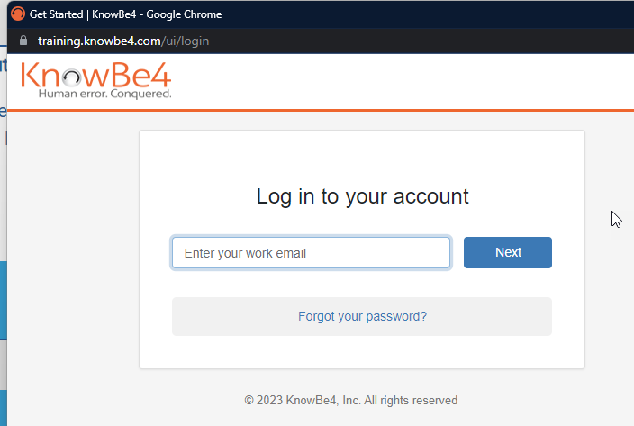 Login to KnowBe4