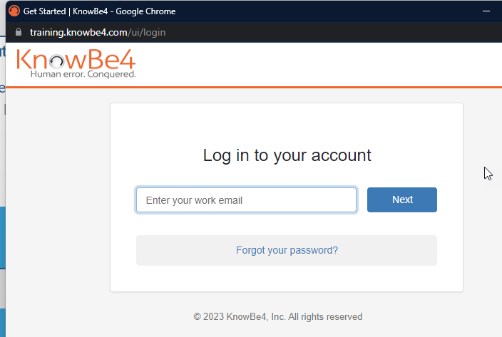 Login with KnowBe4