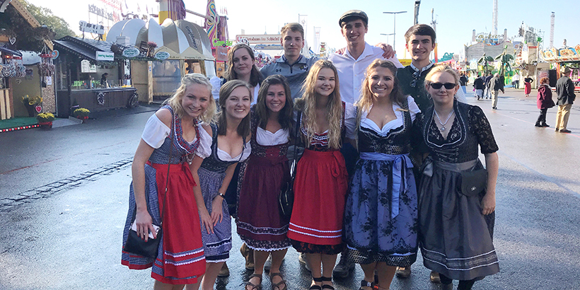 Students dressed up for Oktoberfest