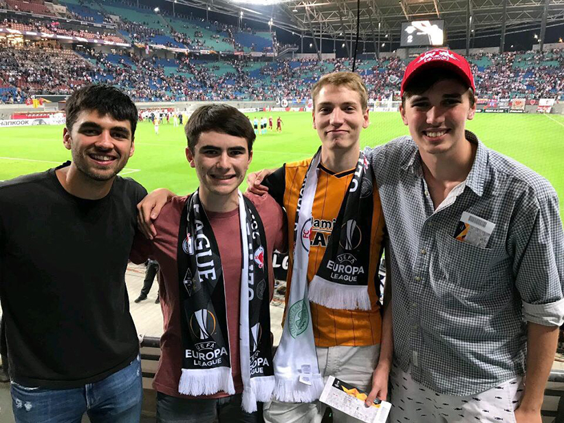 Students at a German football game 