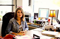 Student sitting at a desk 