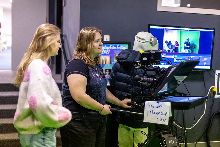 students looking at camera