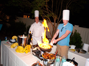 students making dinner at the president's house