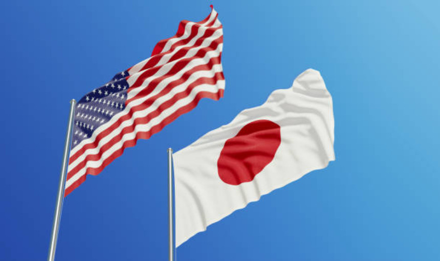 USA and Japan flags