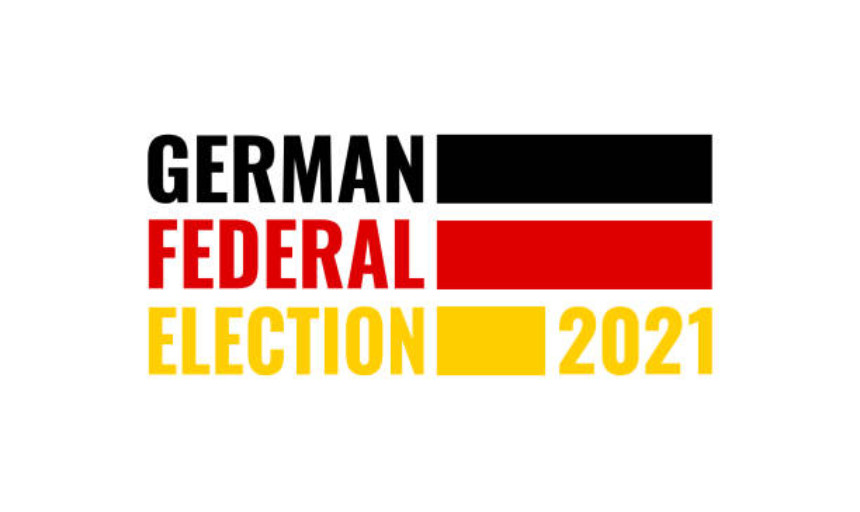graphic text german federal election in flag formation