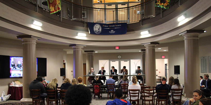 Inside the first floor of the Colket center