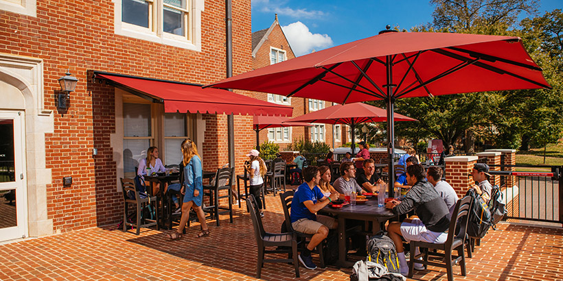 The patio by the Colket center