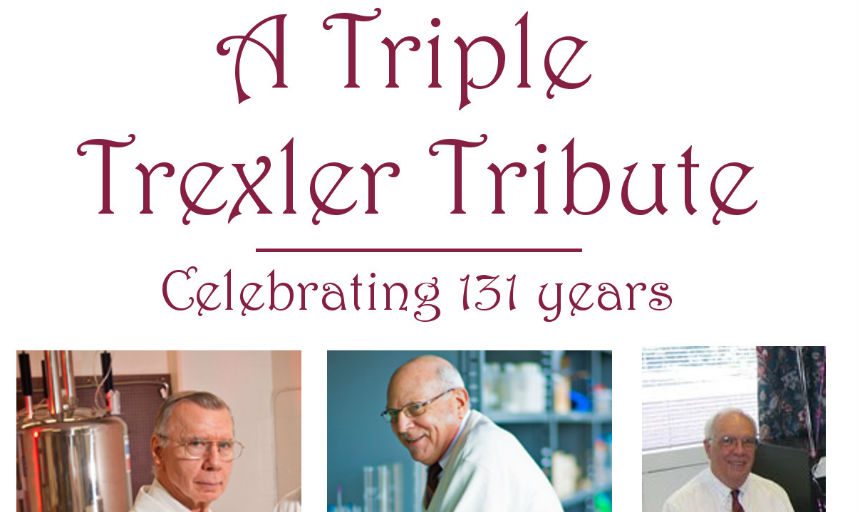 Triple Trexler Tribute logo and photo of professors
