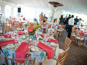 tables set up for an event