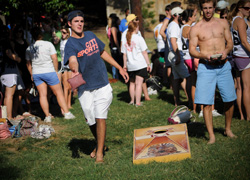 members of the interfraternity council playing at field day