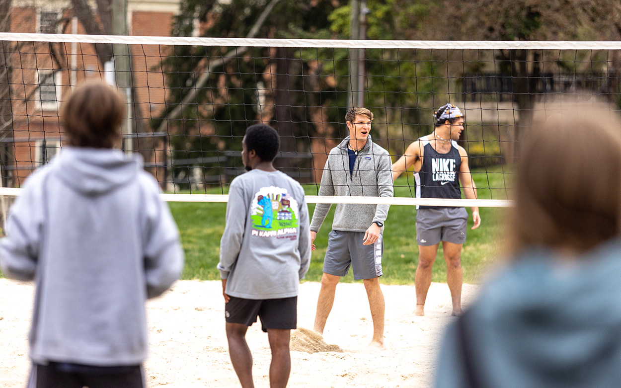 men playing volleyball