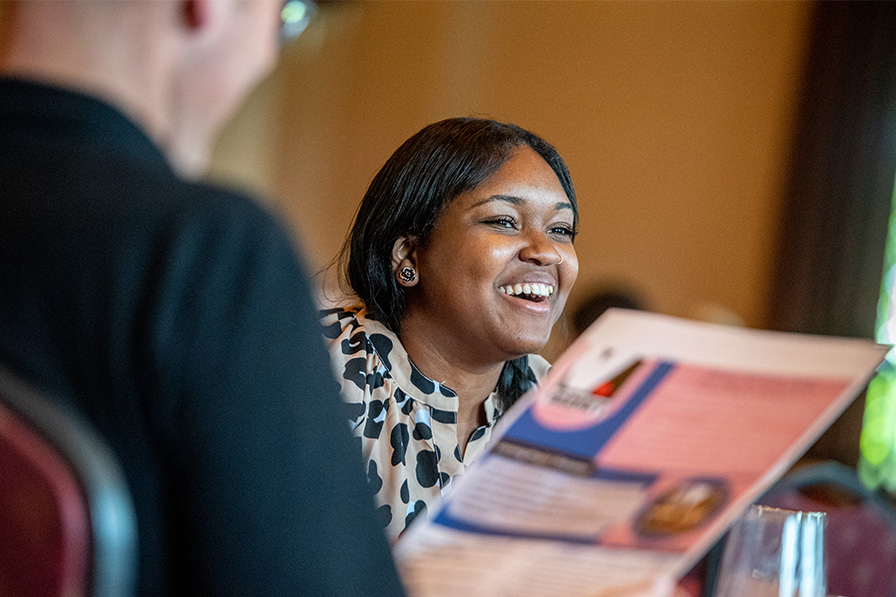 Student at internship showcase