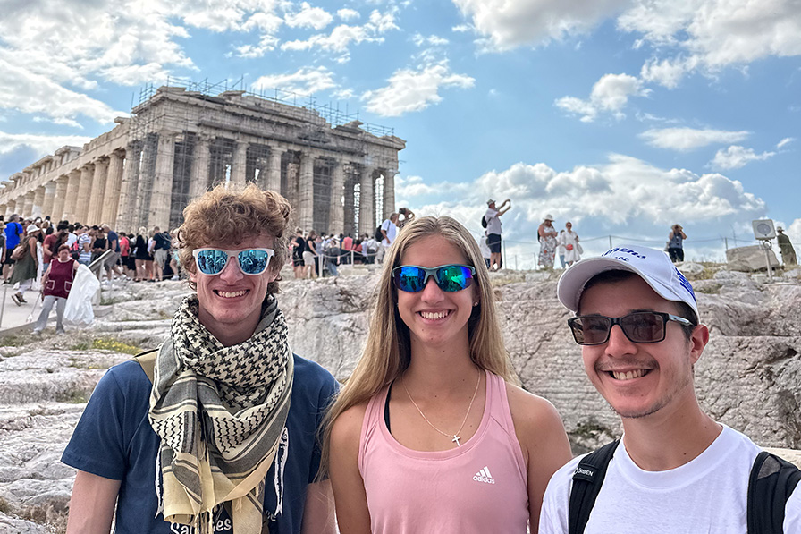 Students on a trip abroad