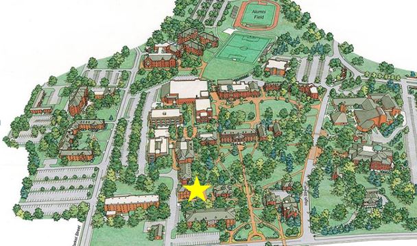 map of campus showing where smith hall is