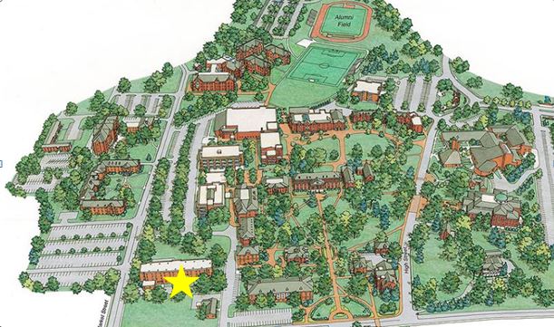 map of campus showing where marion hall is