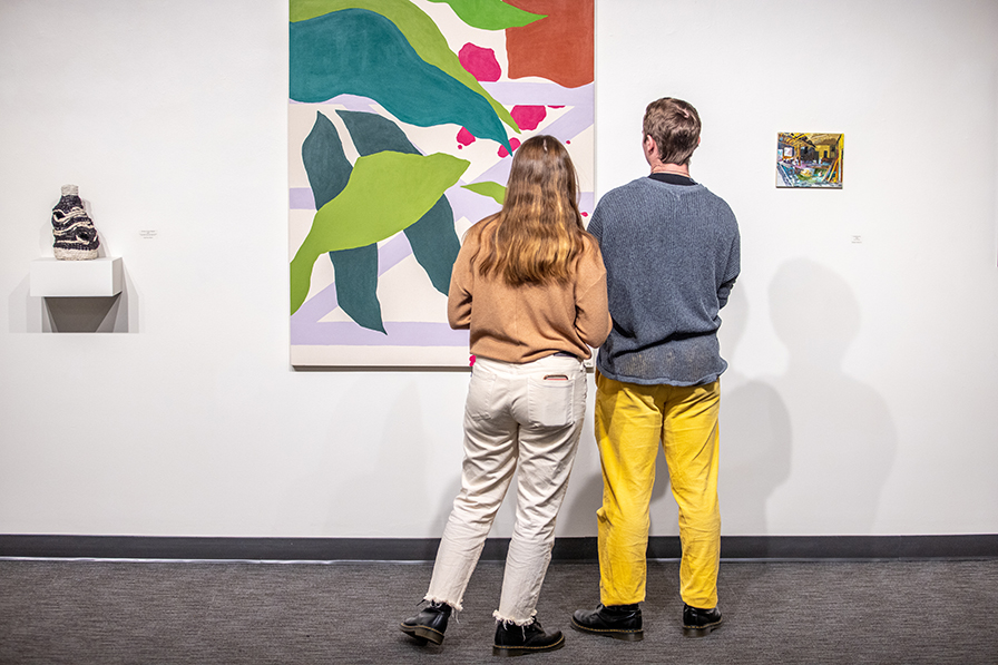 Students at a gallery