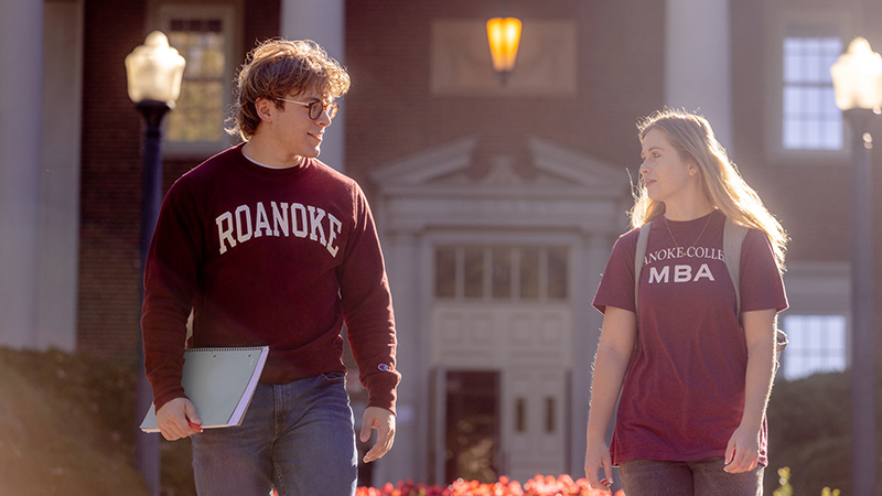 students walking outside of Fintel Library