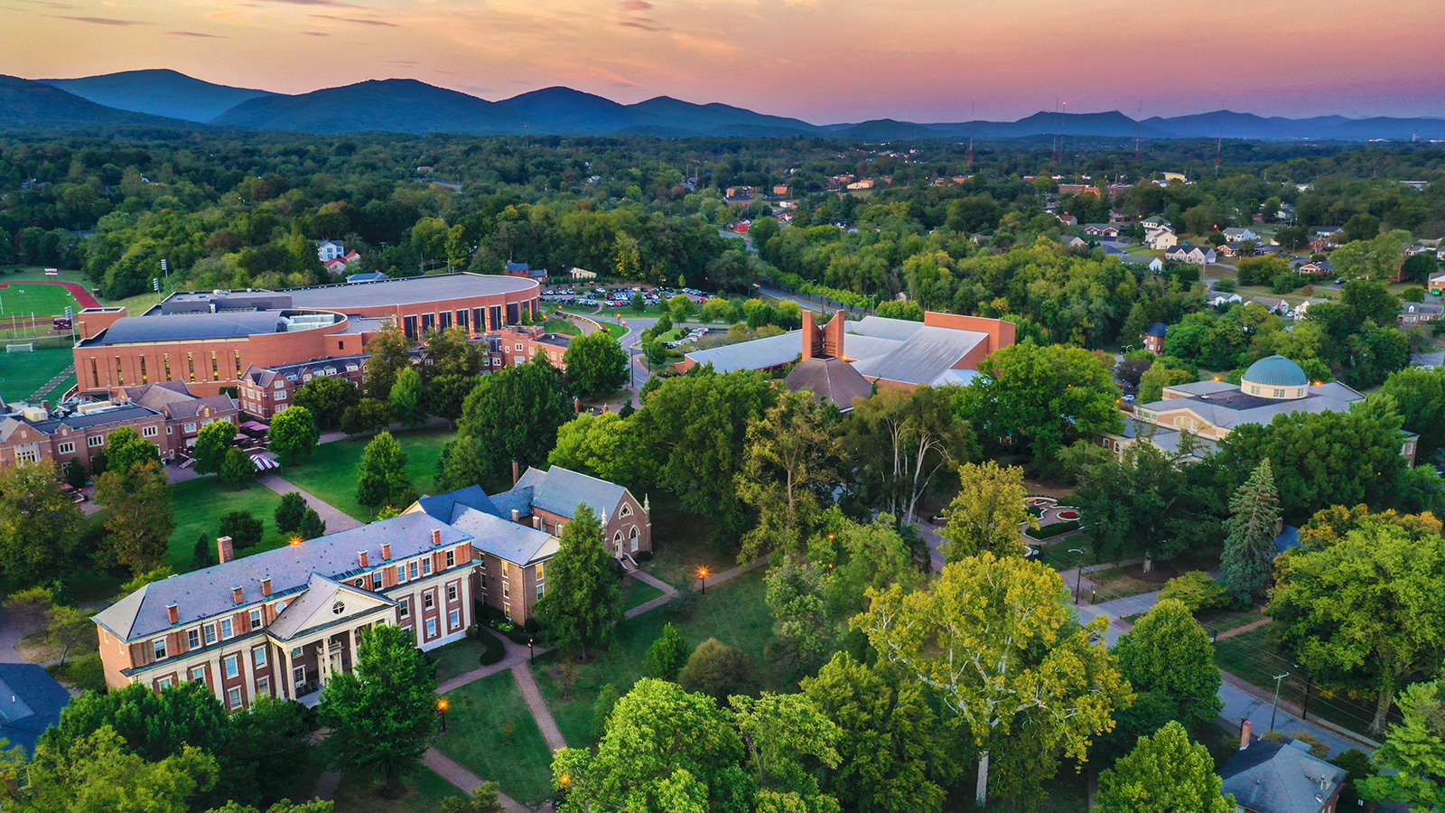 campus at sunset
