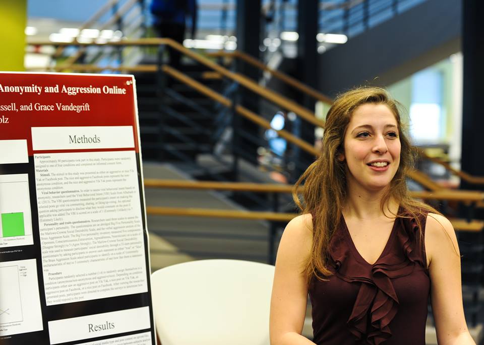 student at research fair