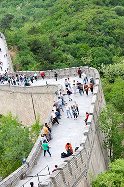 Overhead shot of the Great Wall of China