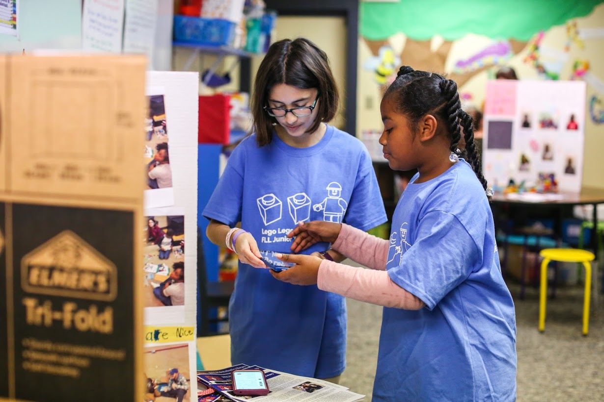 FLL Jr coach and student