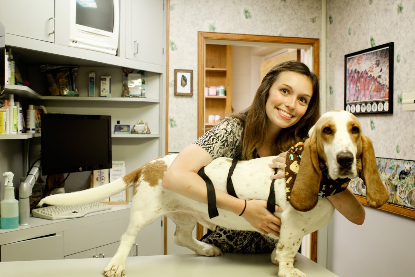 Kayla Muncy with a dog