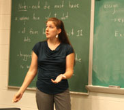 Dr. Hannah Robbins giving a lecture