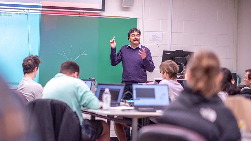 professor and students in classroom