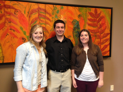 three students who completed their senior thesis