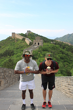 Students on the Great Wall of China