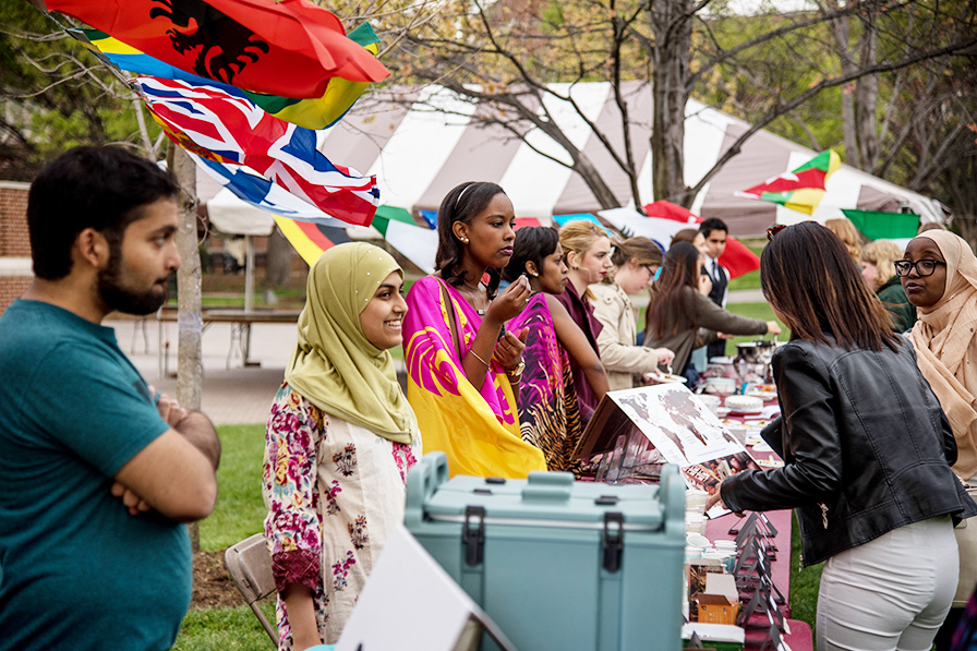 Students at the international festival 