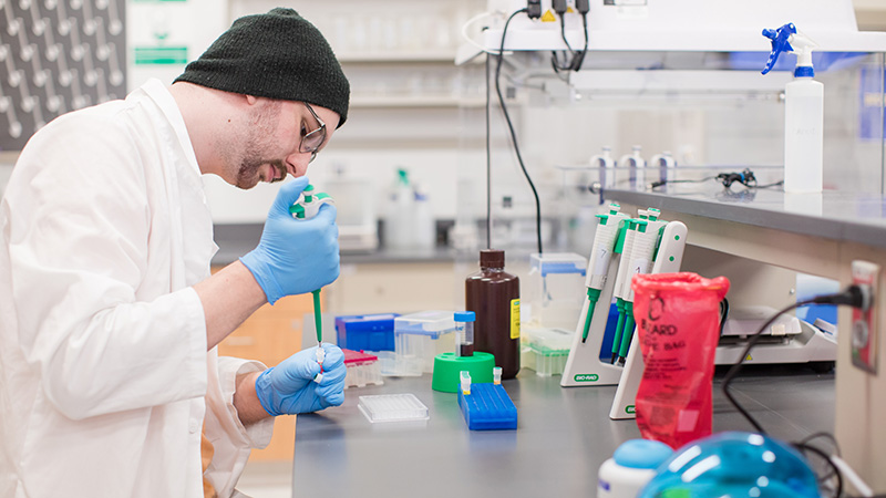student in the lab