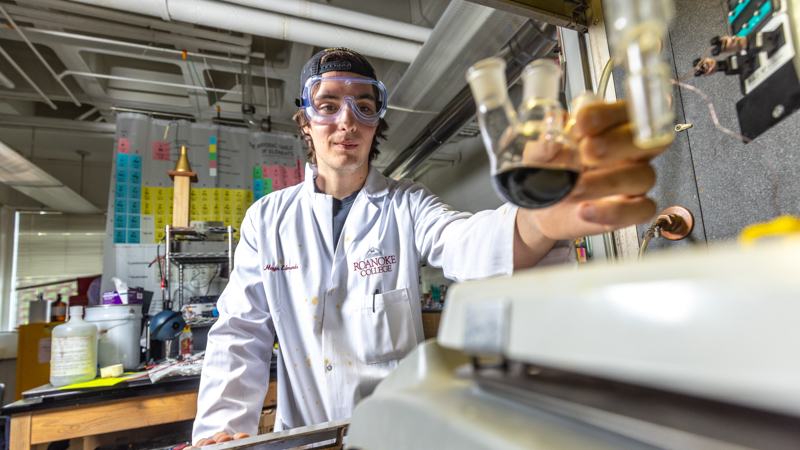 student in lab