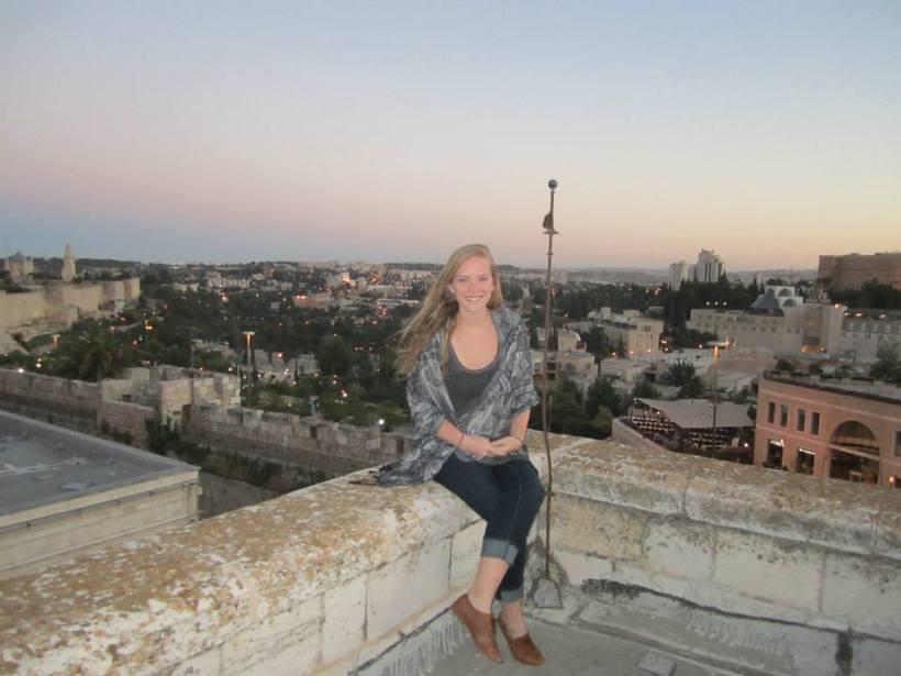 Student on a rooftop in Israel