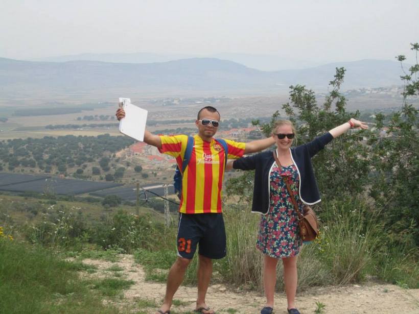 Students on a trail in Israel