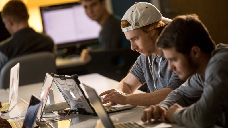 student at computer